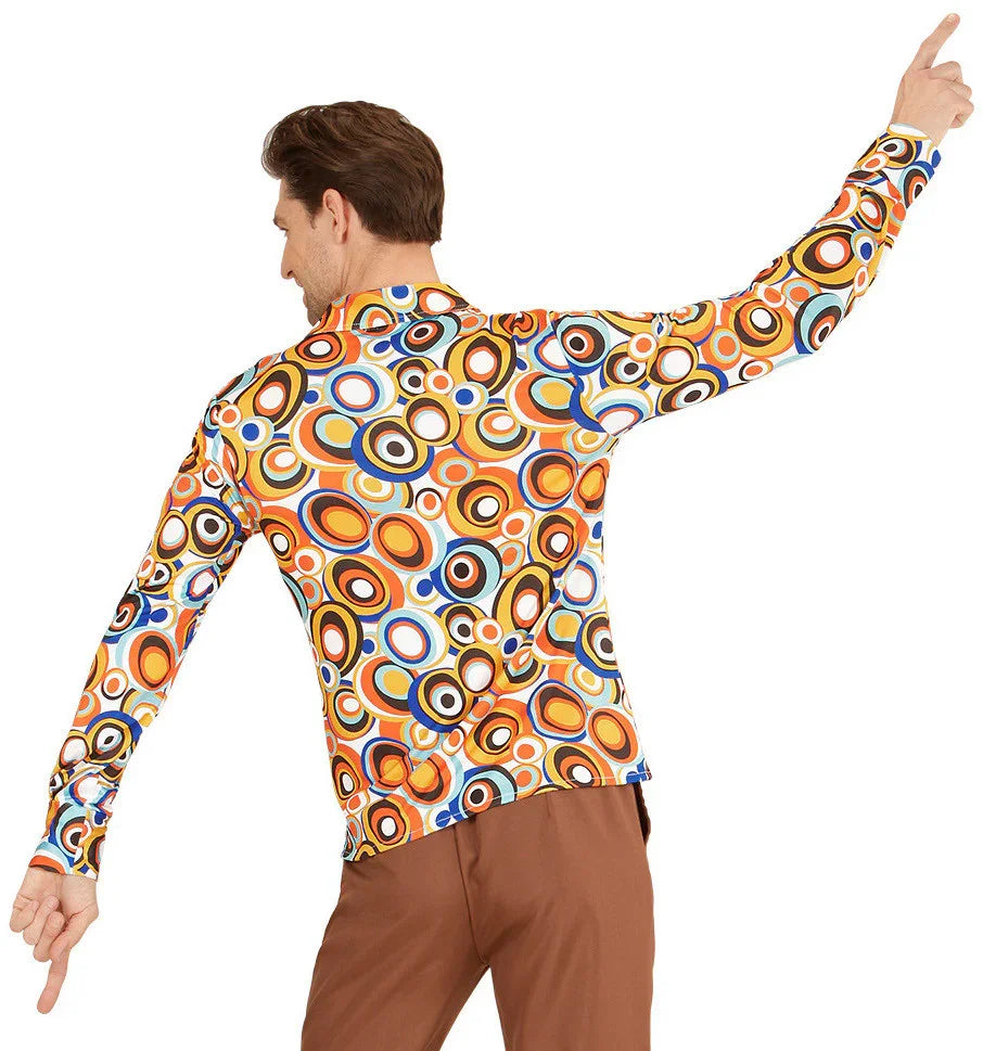 Camisa Setentera de Círculos para Hombre Años 60 - 70 - 80 Widmann